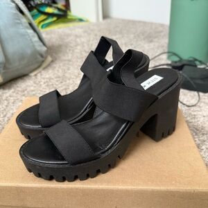 Steve Madden Black Platform Sandals